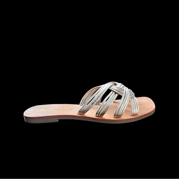 Matisse Gold Leather Tate Slide Flat Sandals Size 9 NWOT - Picture 3 of 10